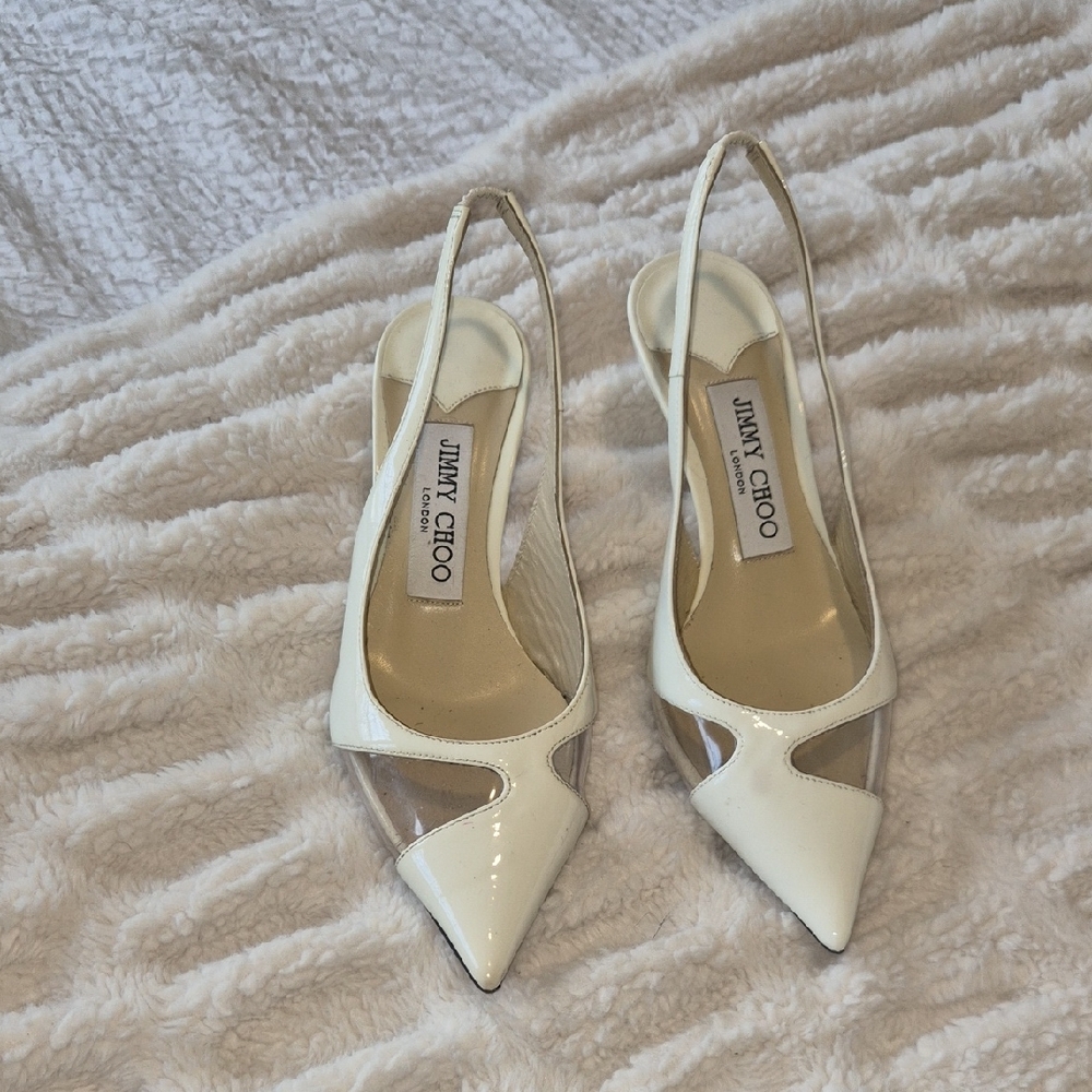 Jimmy Choo Cream Slingback Heels